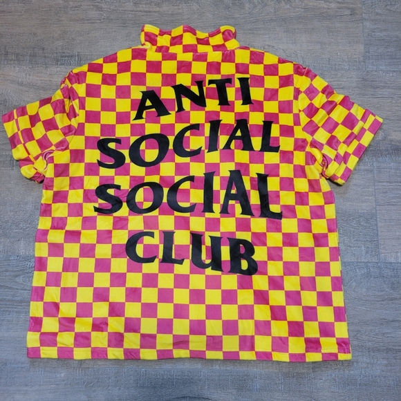 Anti Social Social Club Pajama Set Size Medium Velour Pants Shirt And Bag - Picture 2 of 8